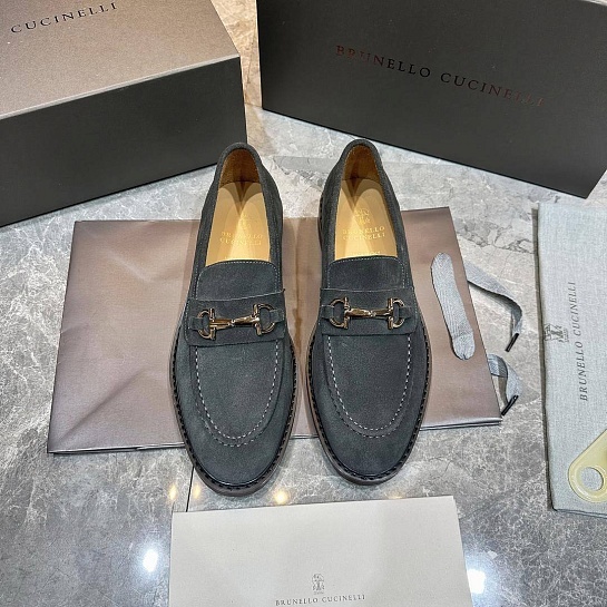 Замшевые лоферы Brunello Cucinelli Premium - Grey