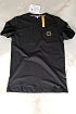 Мужская чёрная футболка Moncler rubber logo
