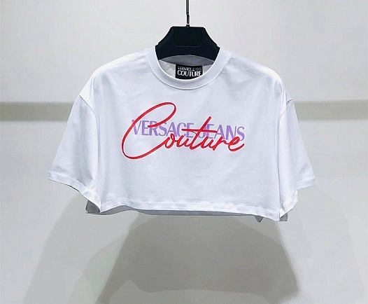Женская белая футболка-топ Versace Jeans Couture   