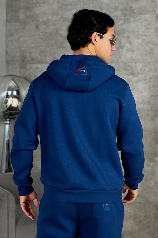 Утеплённая кофта на флисе Paul & Shark синего цвета