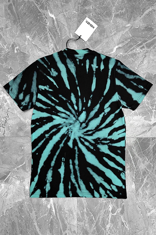 Мужская чёрная футболка Kenzo Logo Tie-Dye