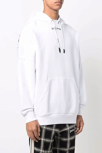 Мужское худи белого цвета Palm Angels logo-print   