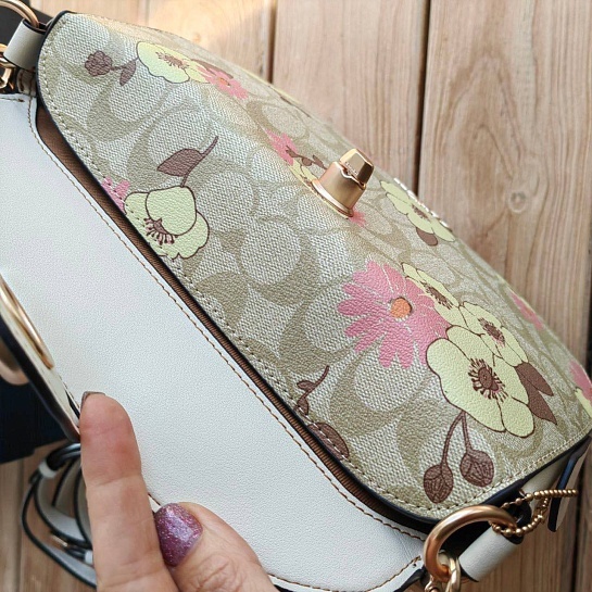 Кожаная сумка Coach Ella Floral 26x17 см