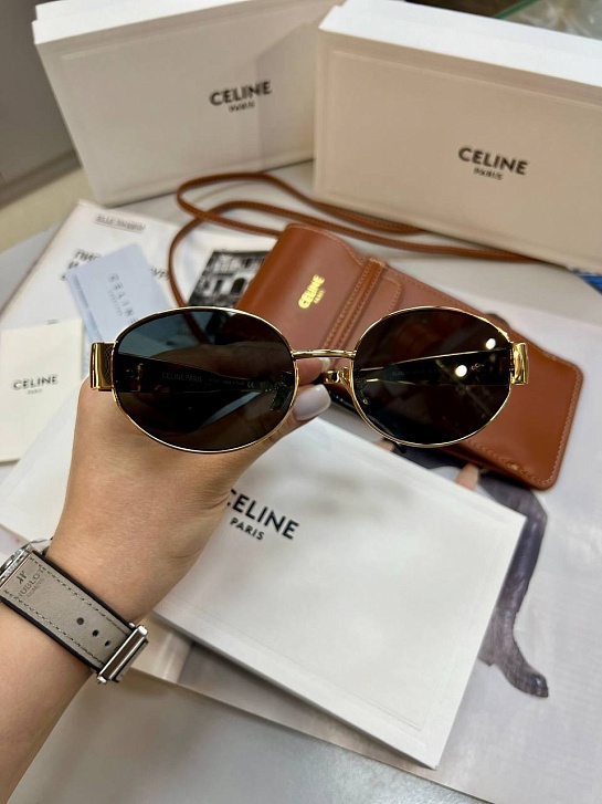 Солнцезащитные очки Celine Triomphe - Grey / Gold