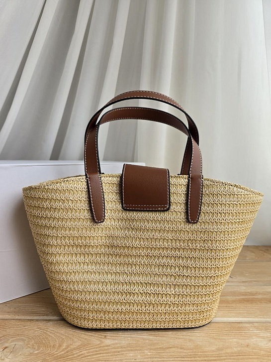 Плетёная сумка с кожаной отделкой Celine 30x18 см
