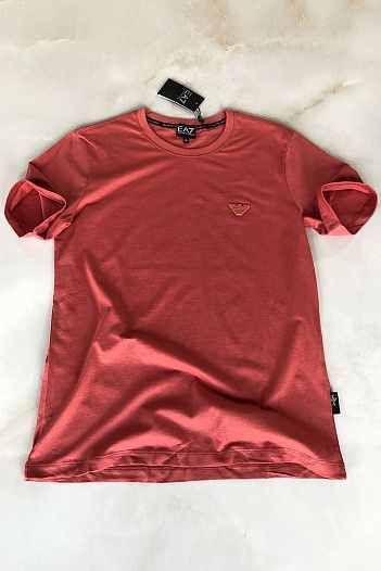 Рыжая мужская футболка Emporio Armani 7   