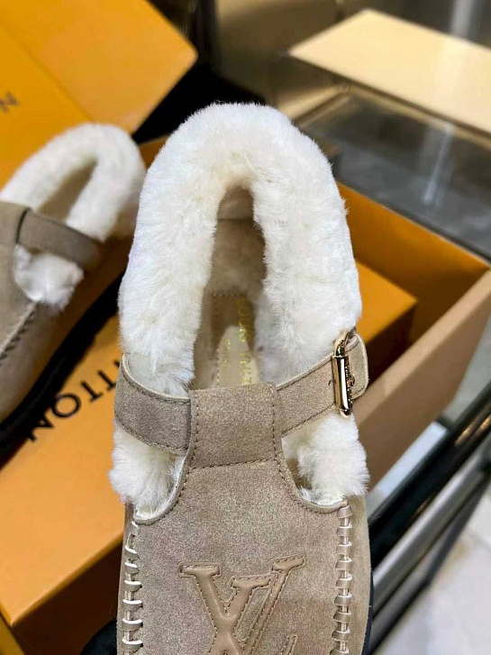 Женские меховые лоферы Louis Vuitton Colorado Comfort Mary Jane premium