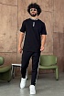 Чёрная мужская футболка Versace La Greca trim