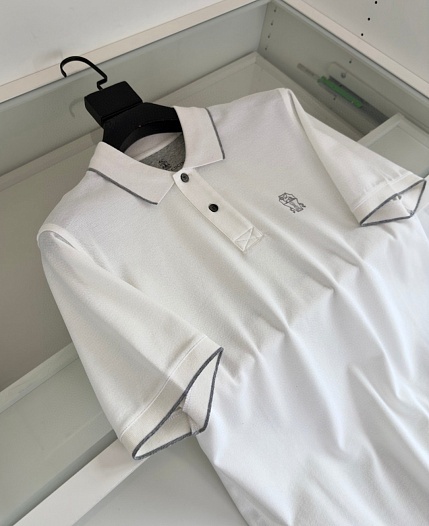 Мужское поло Brunello Cucinelli Premium - White   