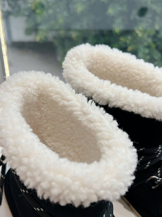 Женские замшевые угги с мехом MIU MIU Premium