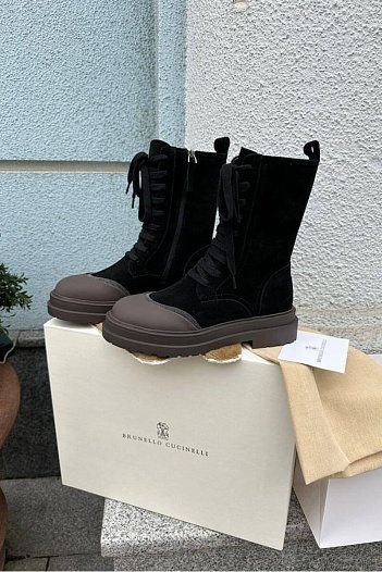 Женские ботинки Brunello Cucinelli Monil Chain - Black   