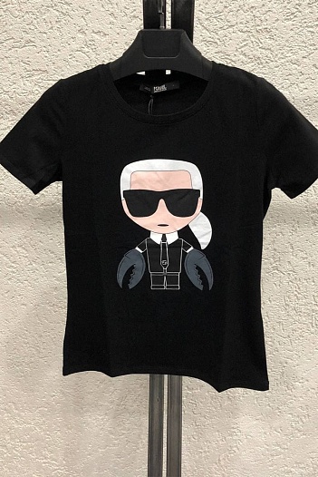 Женская чёрная футболка Karl Lagerfeld "Cancer"   