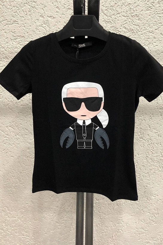 Женская чёрная футболка Karl Lagerfeld "Cancer"