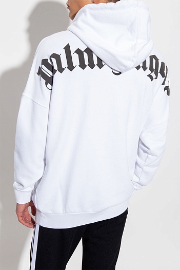 Белое оверсайз худи Palm Angels Classic logo-print   
