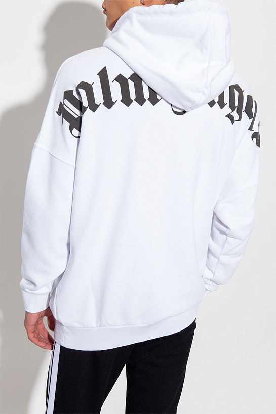 Белое оверсайз худи Palm Angels Classic logo-print