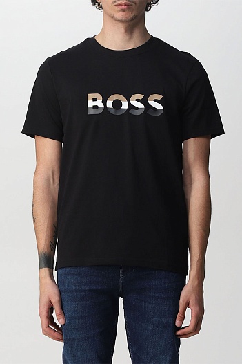 Мужская чёрная футболка Hugo Boss Tiburt 272   