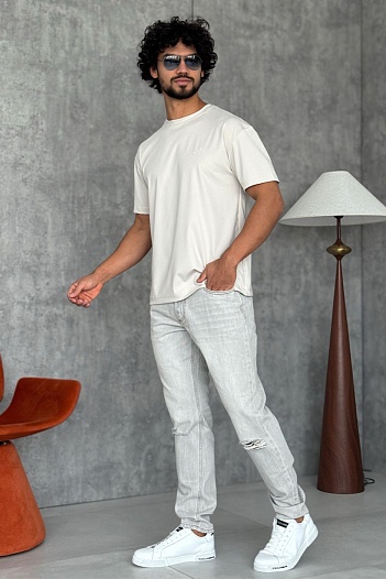 Мужская бежевая футболка Zilli   