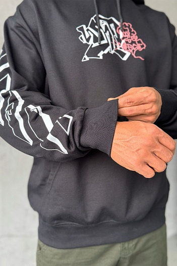 Мужское чёрное худи Off-White Graffiti Arrows Logo   
