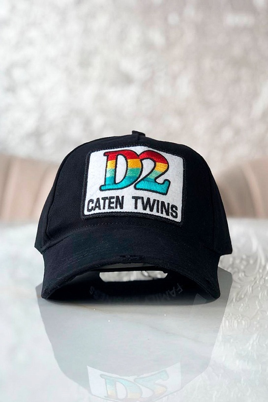 Мужская чёрная бейсболка Dsquared2 Caten Twins