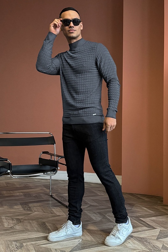 Мужская водолазка Brioni цвета антрацит