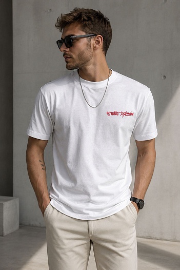 Белая оверсайз футболка Off-White x Kaws   