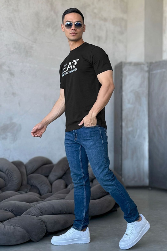 Мужская чёрная футболка Emporio Armani 7