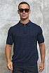 Мужское поло тёмно-синего цвета Zilli zip neck