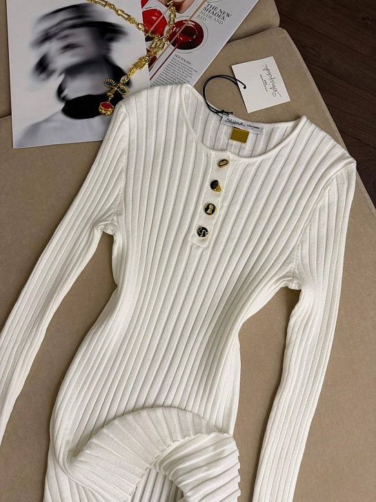 Женский трикотажный лонгслив Schiaparelli premium - White