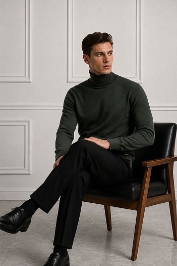 Мужская зелёная водолазка Maglione   
