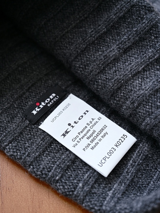 Кашемировая шапка Kiton premium - Grey