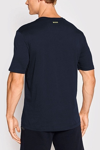 Мужская футболка Hugo Boss тёмно-синего цвета   