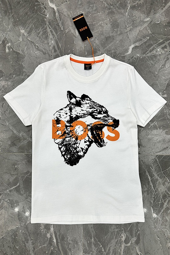 Мужская белая футболка Hugo Boss TDraw