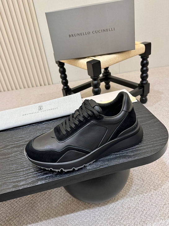 Мужские кожаные кроссовки Brunello Cucinelli