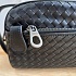 Кожаная барсетка Bottega Veneta Intrecciato 27x14 см - Black