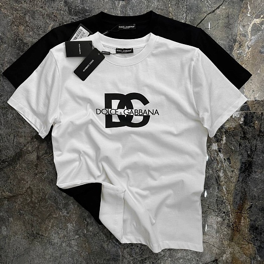 Мужская белая футболка Dolce & Gabbana logo-print   
