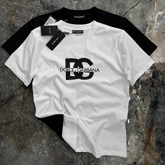 Мужская белая футболка Dolce & Gabbana logo-print