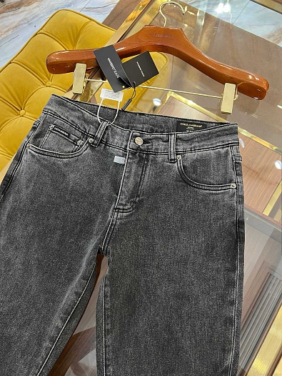 Мужские чёрные джинсы Dolce & Gabbana slim fit   