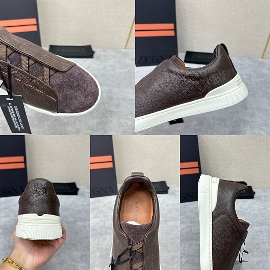 Мужские кроссовки Ermenegildo Zegna Triple Stitch - Brown