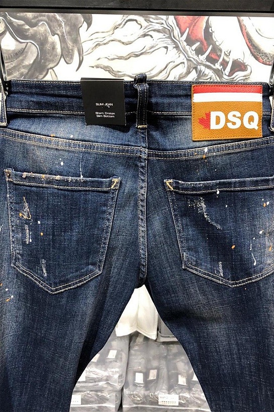 Мужские джинсы Dsquared2 "Paint Splatter" - Blue