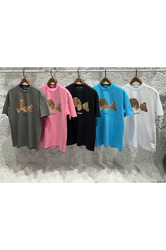 Чёрная оверсайз футболка Palm Angels Leopard Bear
