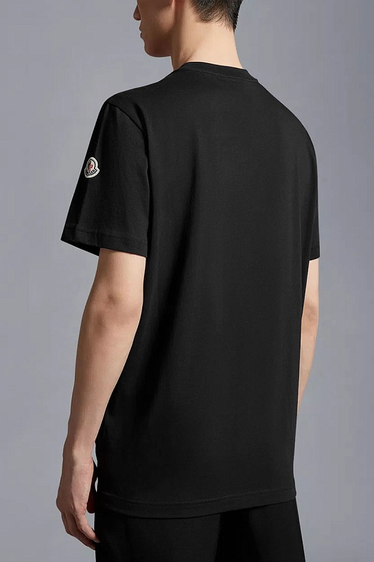 Мужская чёрная футболка Moncler monogram