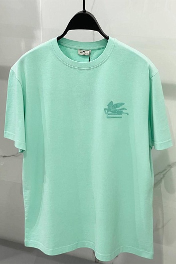 Футболка зелёного цвета Etro Pegaso embroidery   