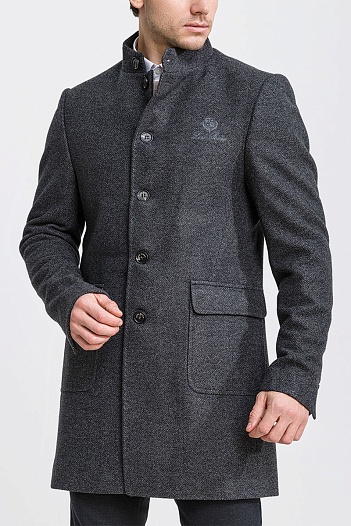 Кашемировое пальто Loro Piana logo-embroidered - Black   