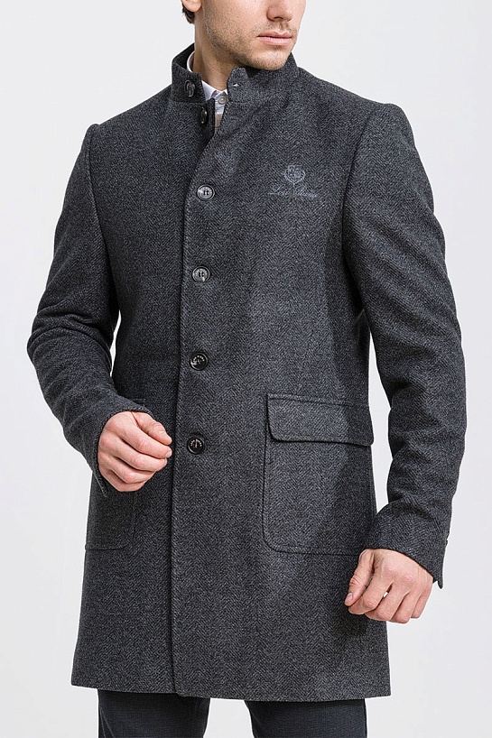 Кашемировое пальто Loro Piana logo-embroidered - Black