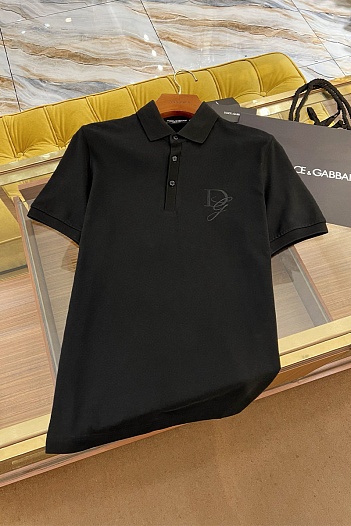 Мужское чёрное поло Dolce & Gabbana Premium   