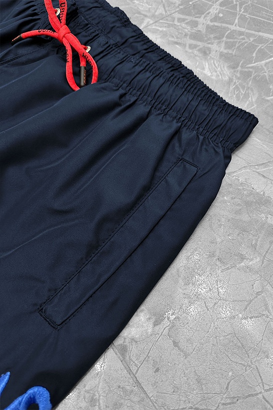 Мужские тёмно-синие шорты Hugo Boss Dugo logo-embroidered
