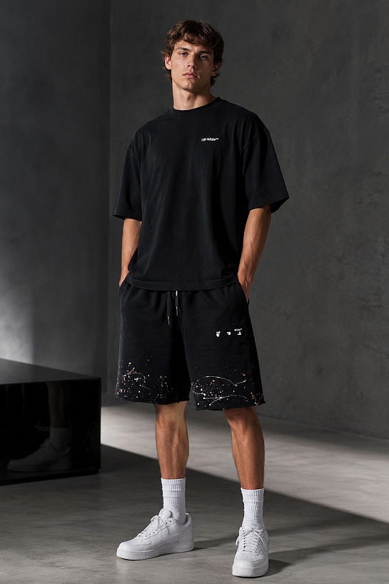 Чёрные мужские шорты Off-White Paint Splatter