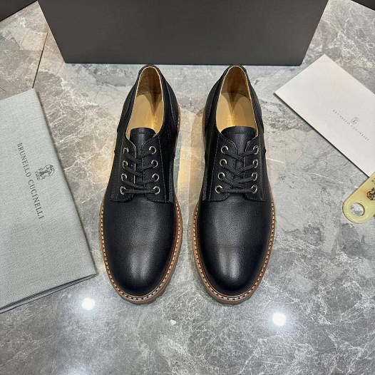 Кожаные ботинки Brunello Cucinelli чёрного цвета   