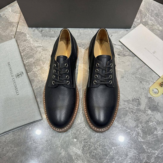 Кожаные ботинки Brunello Cucinelli чёрного цвета