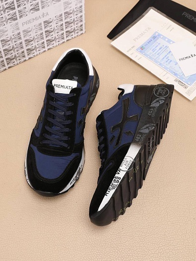 Комбинированные кроссовки Premiata Mick - Navy   